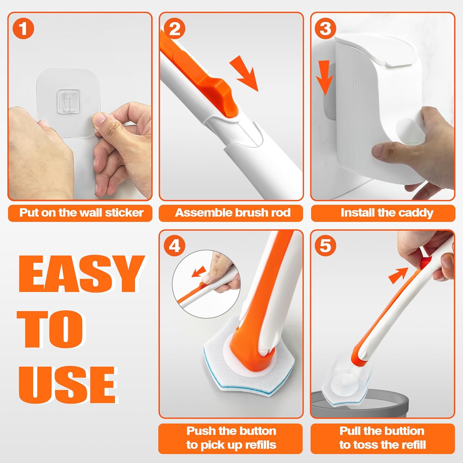JEHONN Toilet Bowl Cleaner Wand with 40 Refills