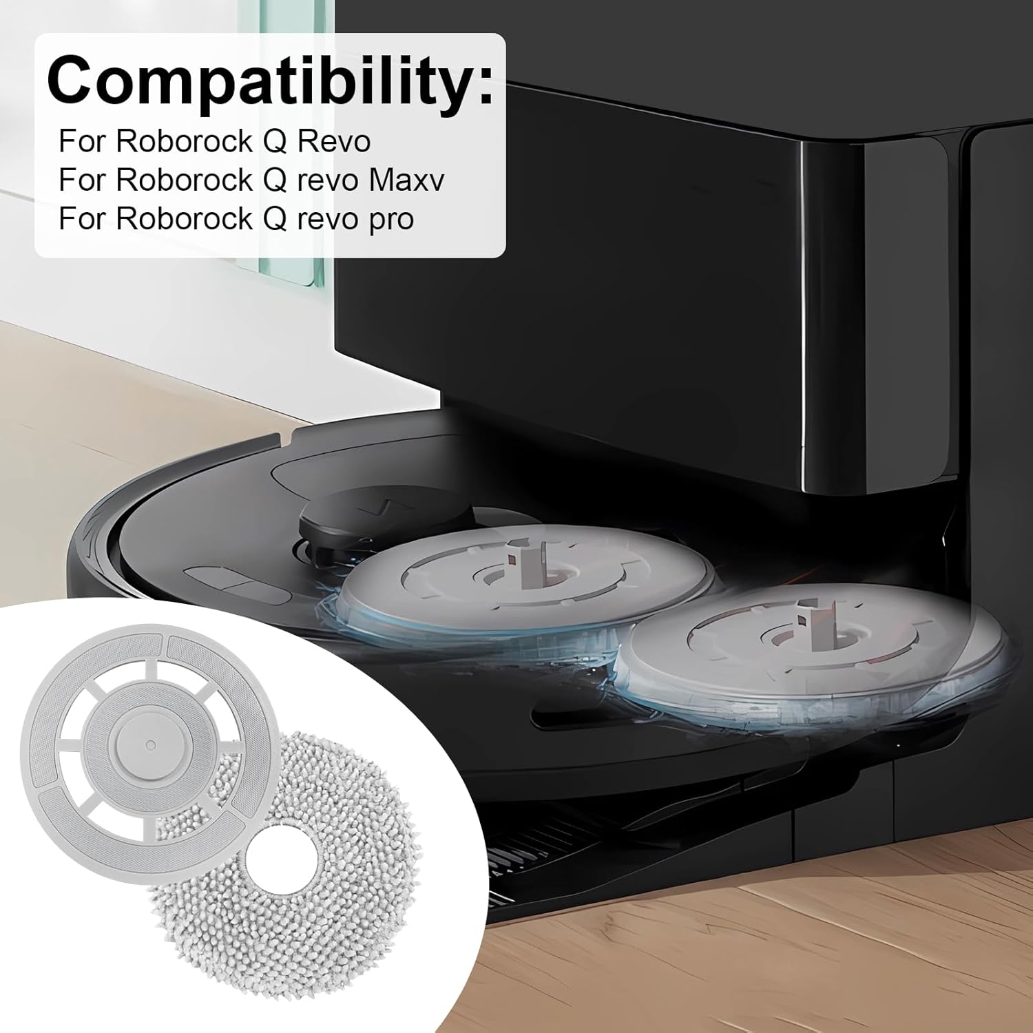Fixbetter Replacement Mop Pads for Roborock Qrevo