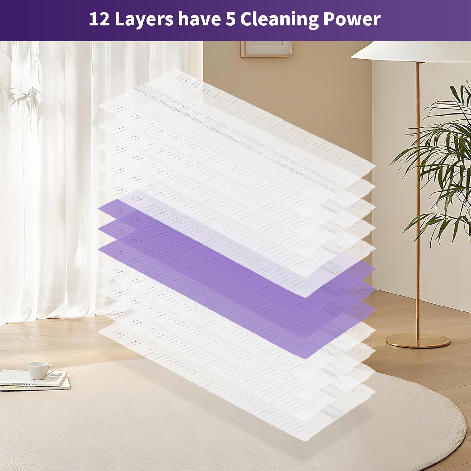 40 Pack Disposable Power Mop Refills for Multi-Surface Cleaning