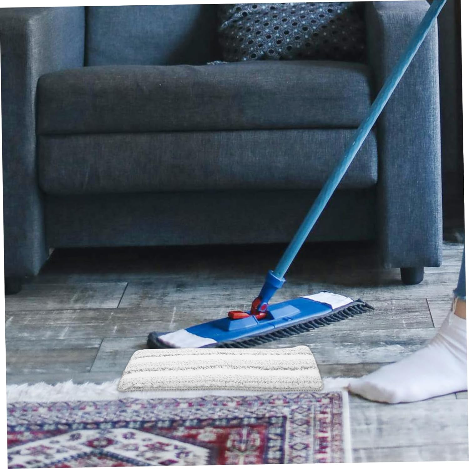 3Pcs Striped Self-Adhesive Mop Pads for Flat Mops