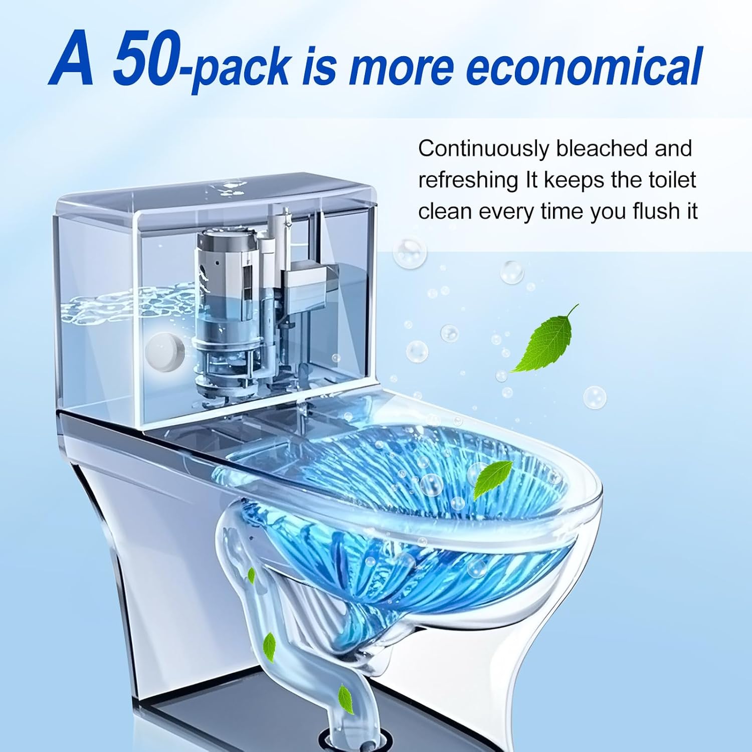 IFSRF Automatic Toilet Cleaner Tablets 50 Pack - Blue