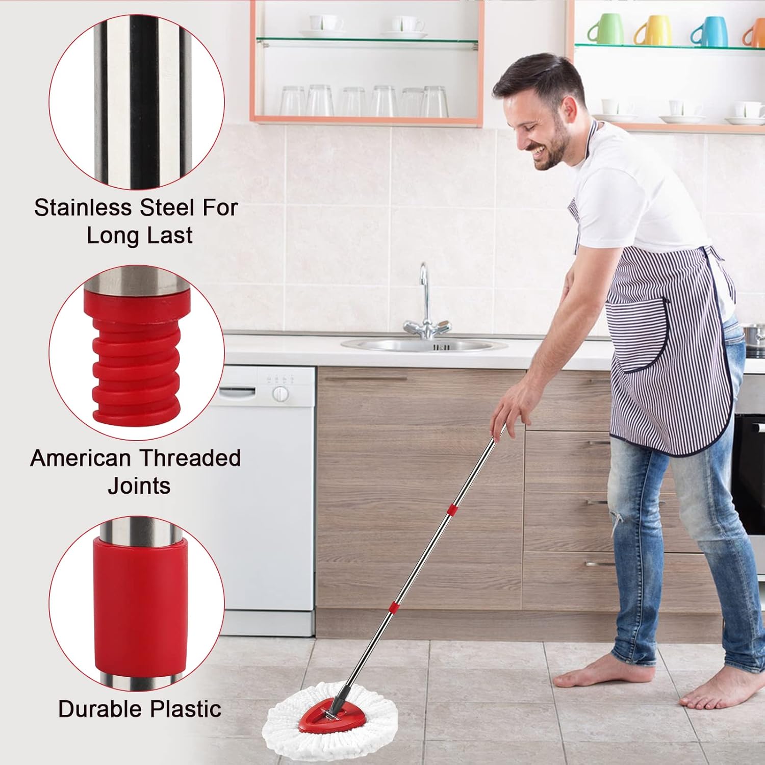BeiLan Spin Mop Replacement Head Set