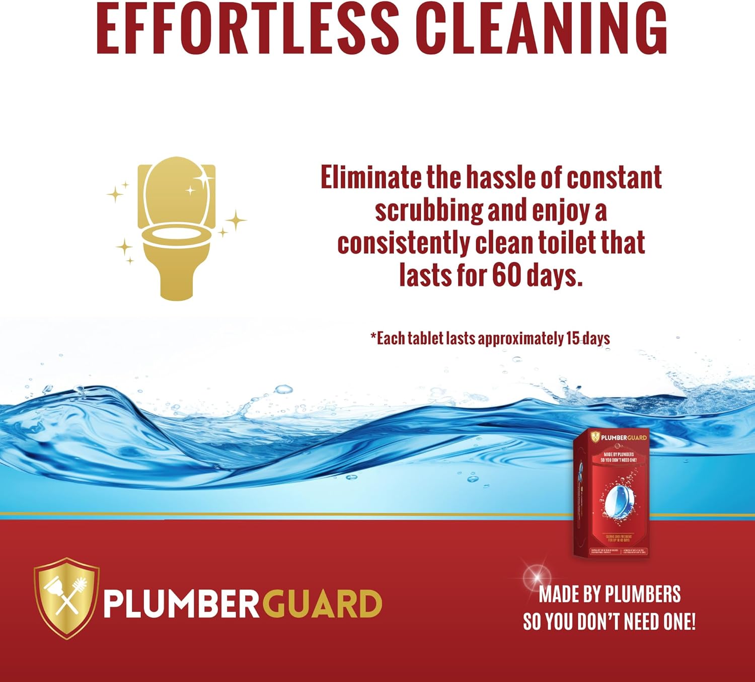 PlumberGuard Toilet Tablets 4 Pack - Chlorine Free