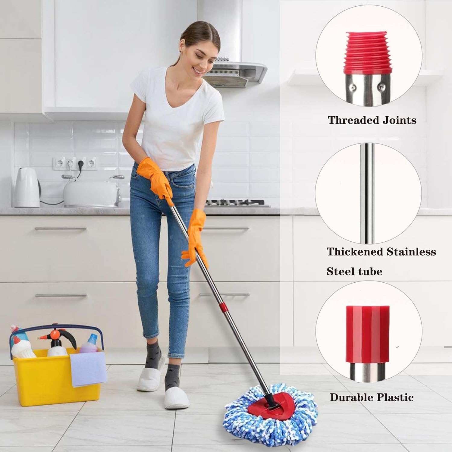 Fazlynyi Spin Mop Replacement Heads 2-Tank System