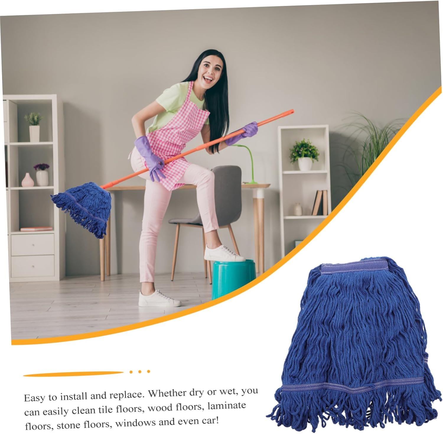 Heavy Duty Cotton Mop Head Replacement for Home and Commercial Use