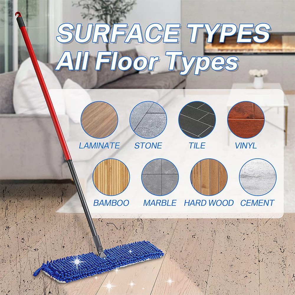 DRKLEAN Microfiber Mop Pads O-Cedar Dual-Action Replacement Heads Pack of 6
