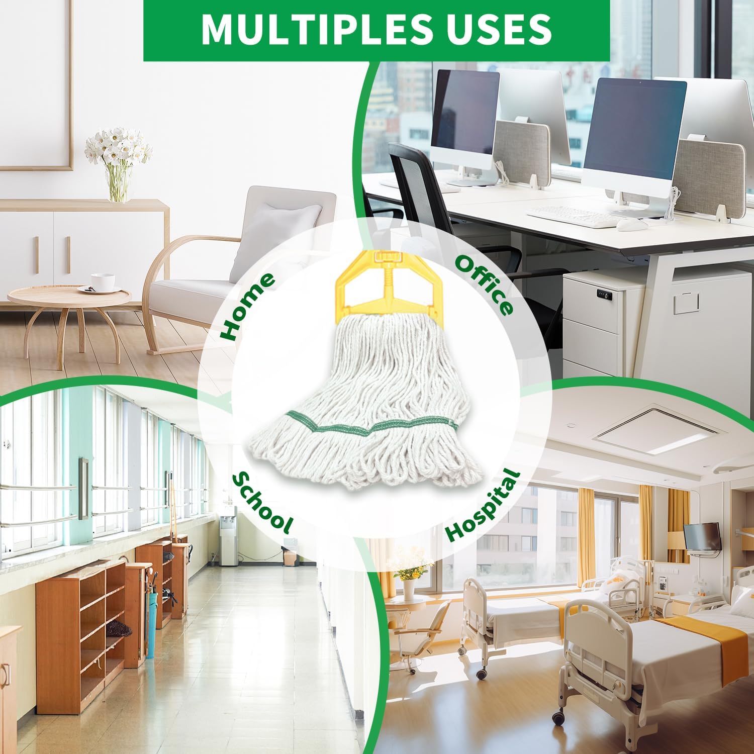 6 Pack Heavy Duty Mop Heads with Loop Ends