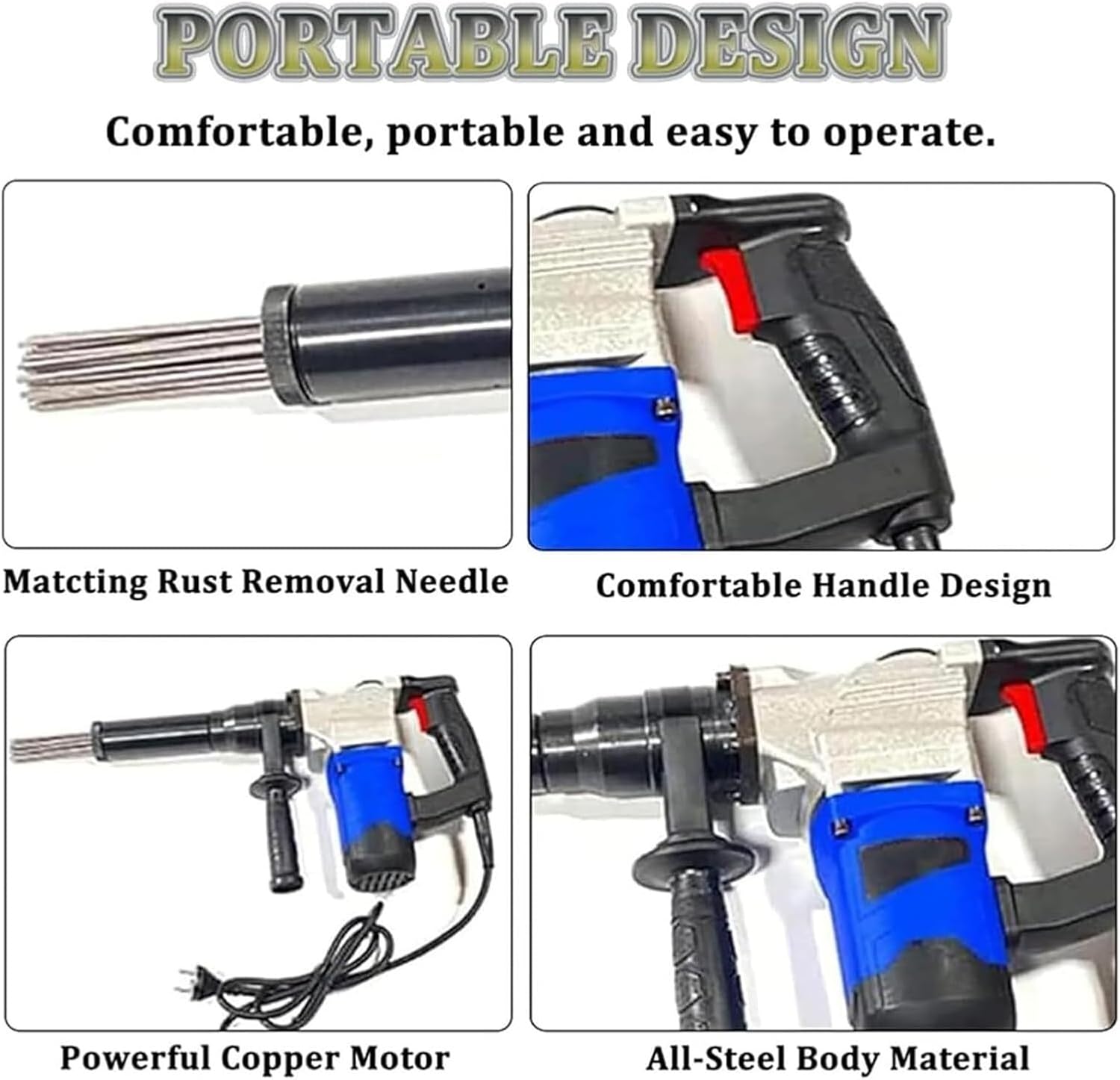 Llpsmeng Electric Needle Scaler for Rust Removal 1