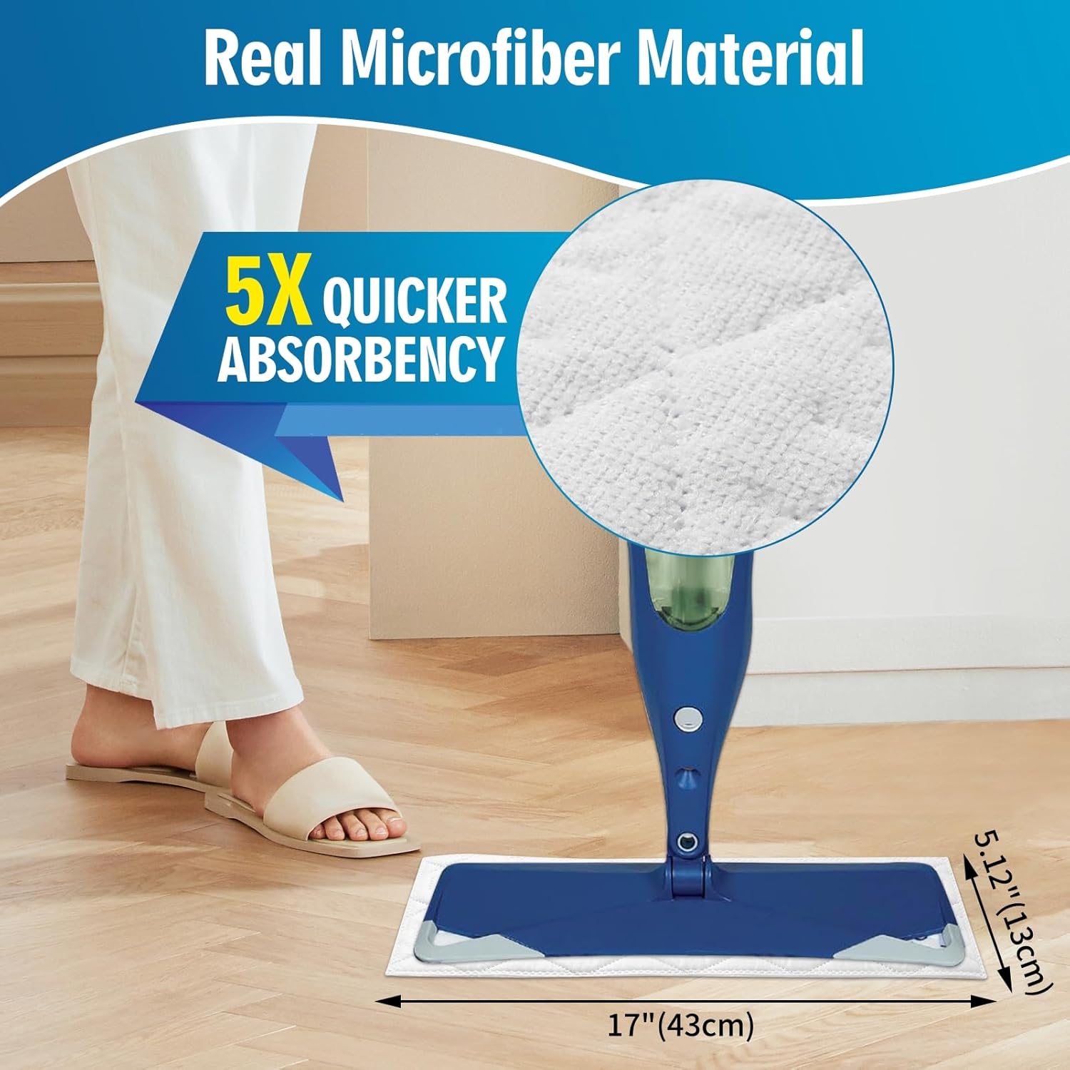 24 Piece Heavy Duty Microfiber Mop Pads for Bona Mop Series