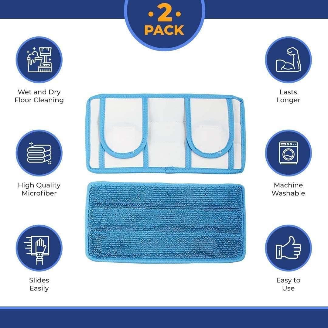 Old Home Kitchen Reusable Microfiber Mop Pads 2 Pack 1