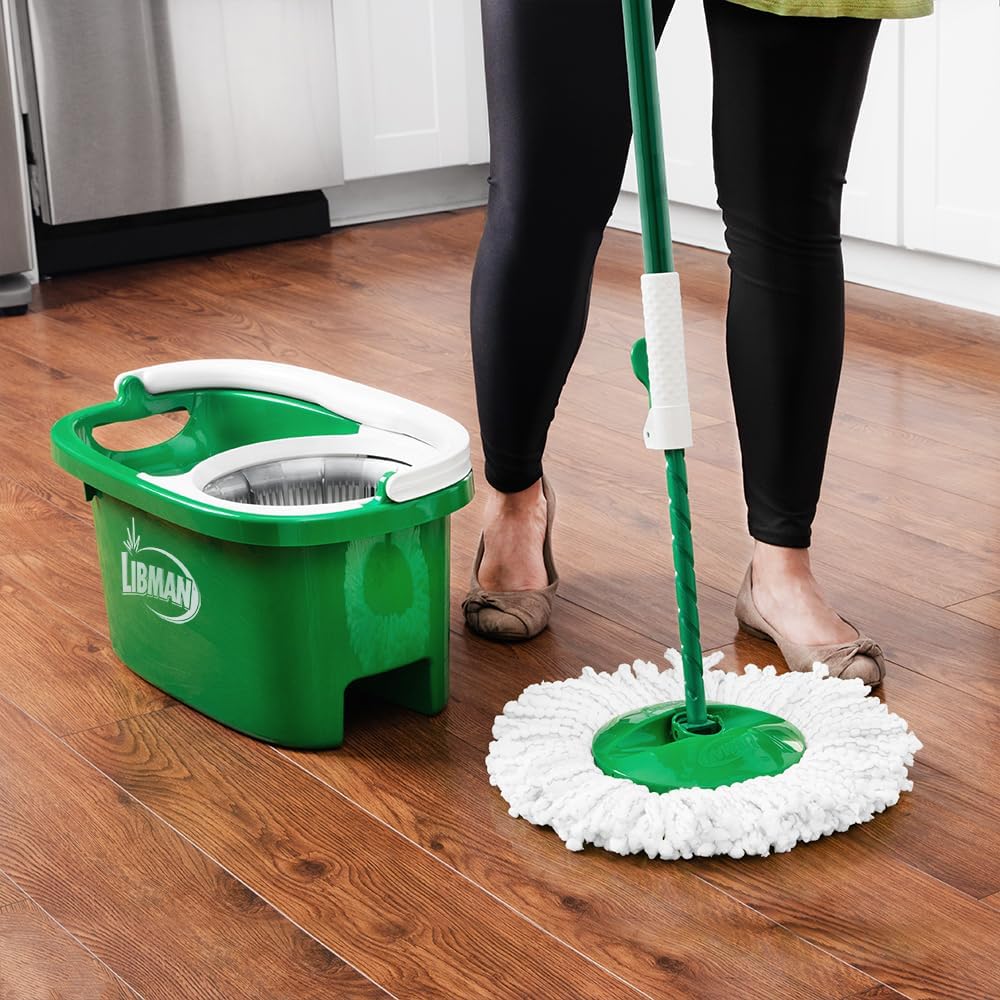 Libman Tornado Spin Mop Refills - Case of 4 Microfiber Green White