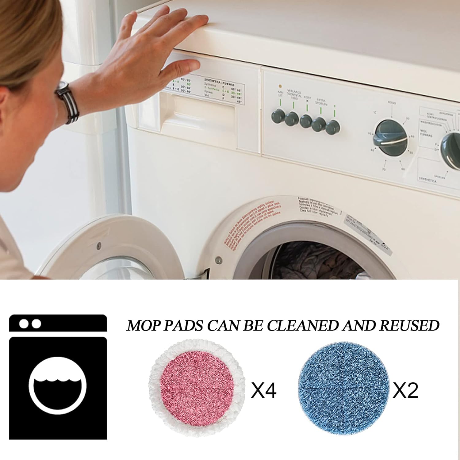 GreeSuit Electric Mop Pads 6 Pack 728in Replacement