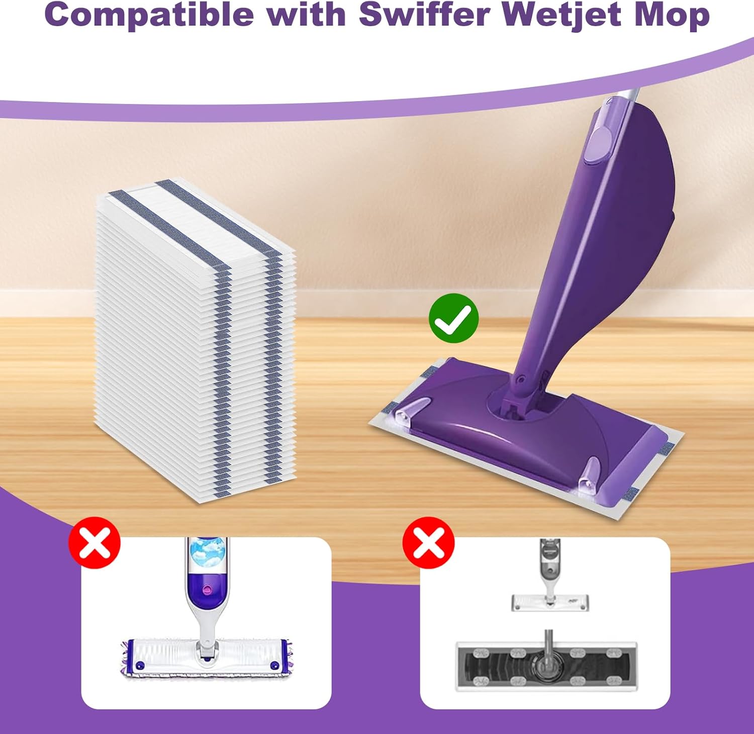 40 Pack WetJet Mop Pad Refills for Multi-Surface Cleaning