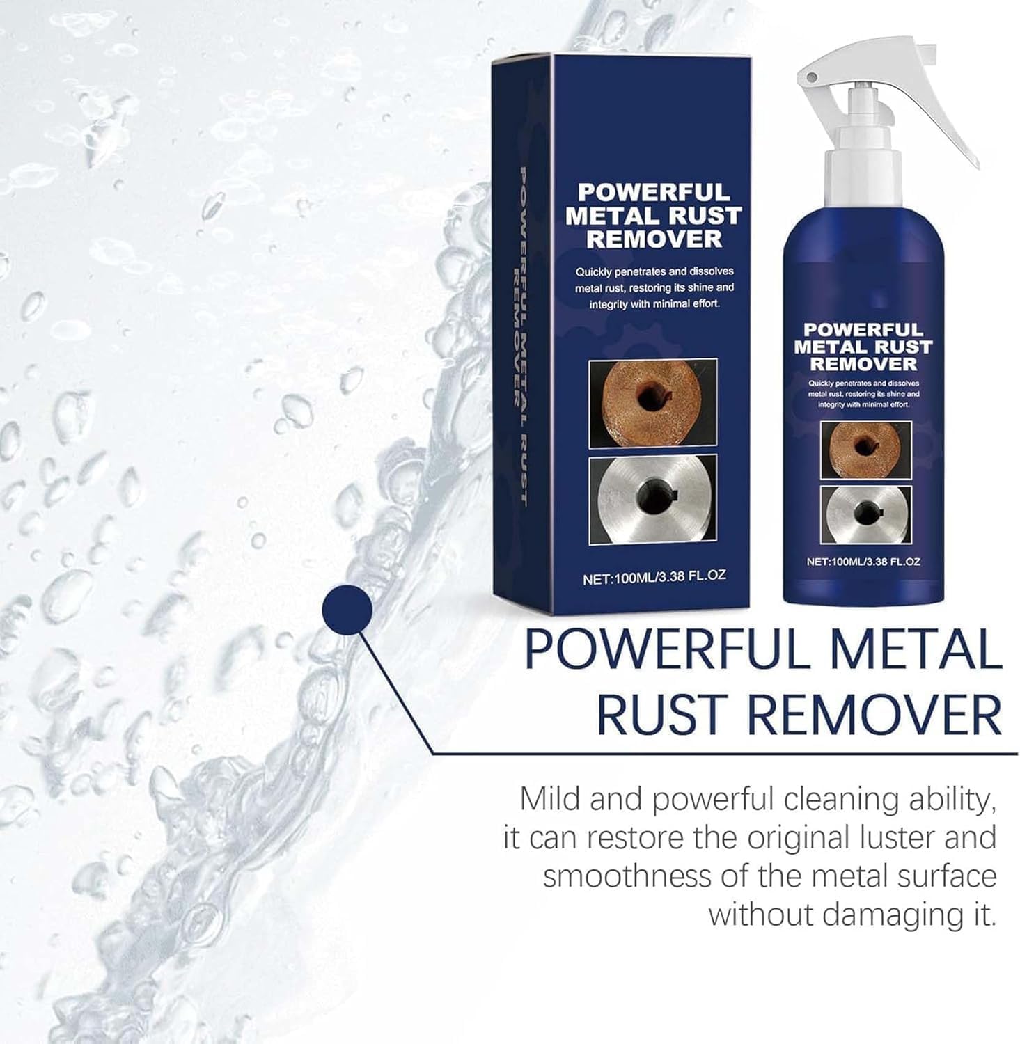 2024 Powerful Rust Remover Spray 100ml 3PCS for Tools Cars Metals