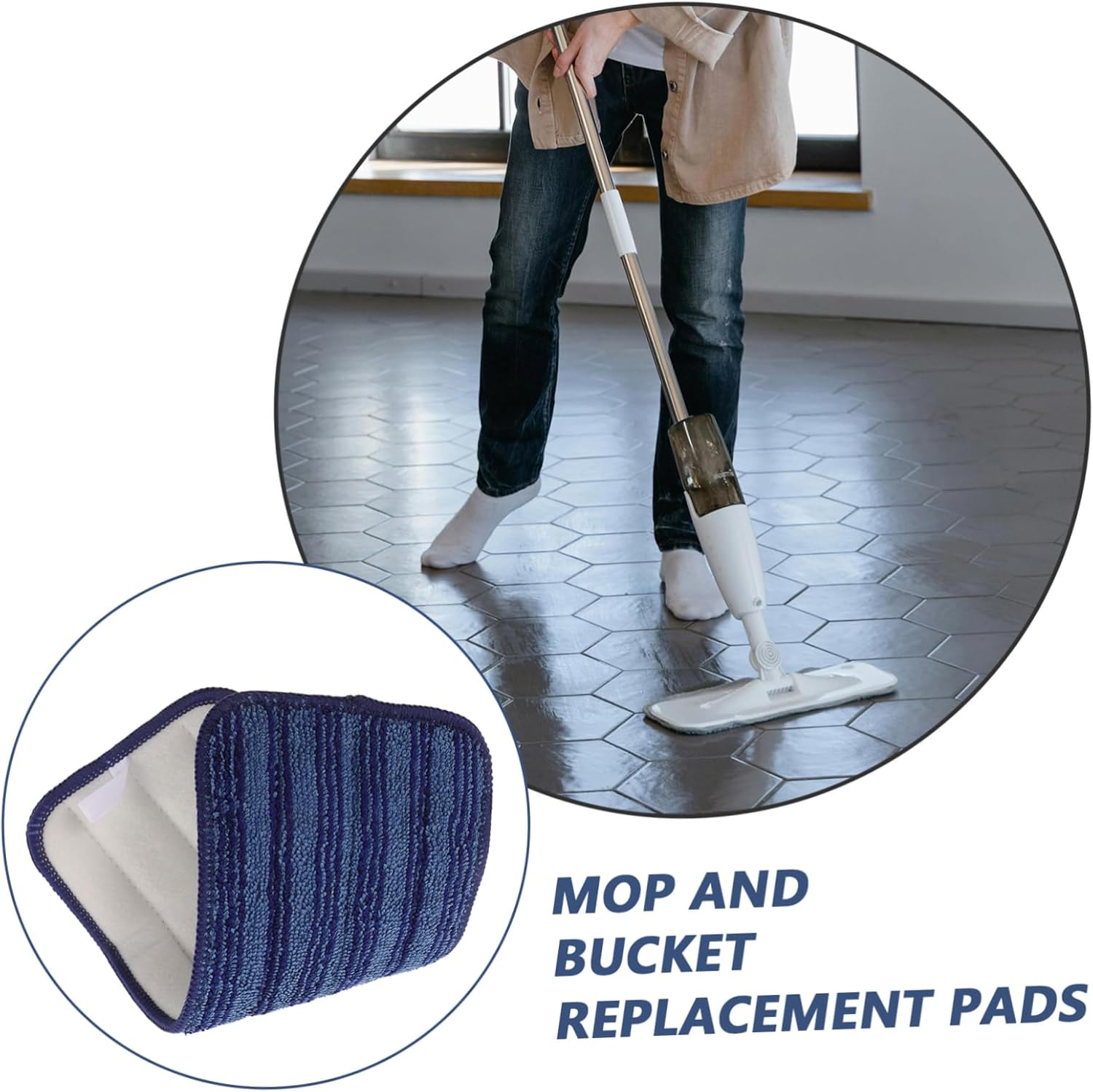 CALLARON Reusable Microfiber Mop Pads for Wet and Dry Cleaning