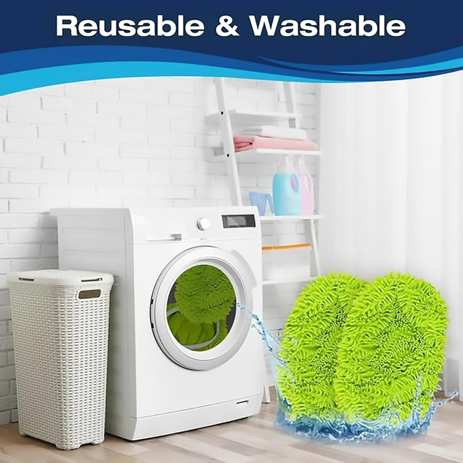 Artisticto Reusable Mop Pads - 2pcs Gray Multi Surface Cleaning