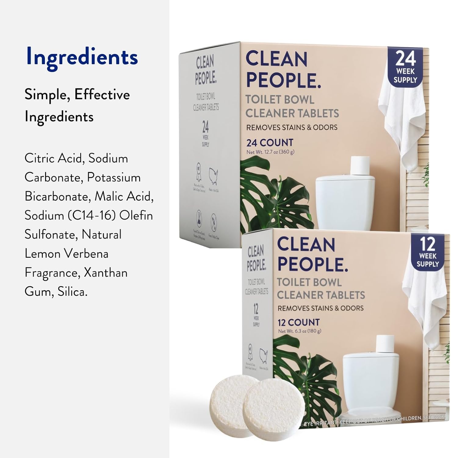 THE CLEAN PEOPLE Toilet Cleaner Tablets 24 Count