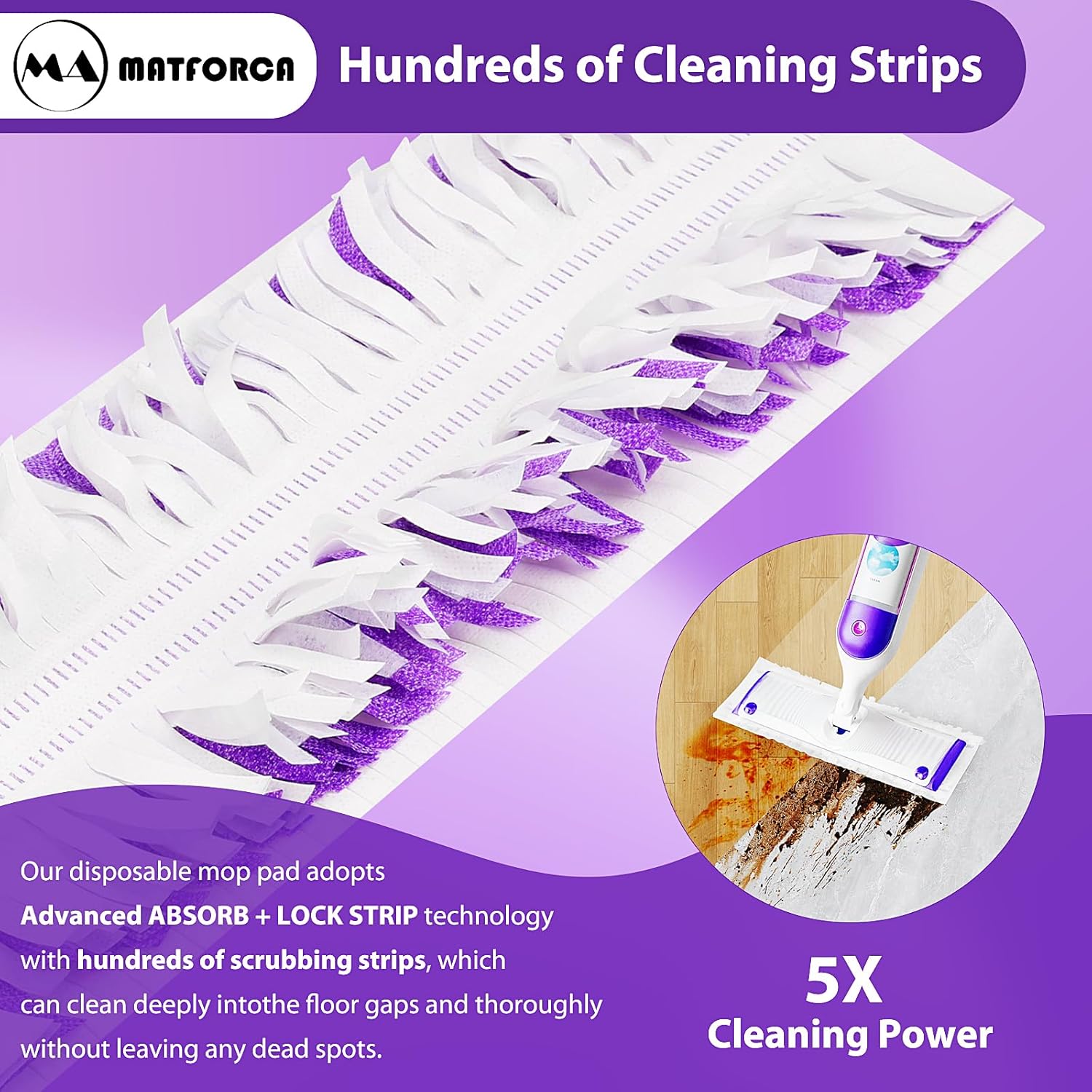 40 Pack Swiffer Power Mop Pads Refill - Disposable Wet Pads