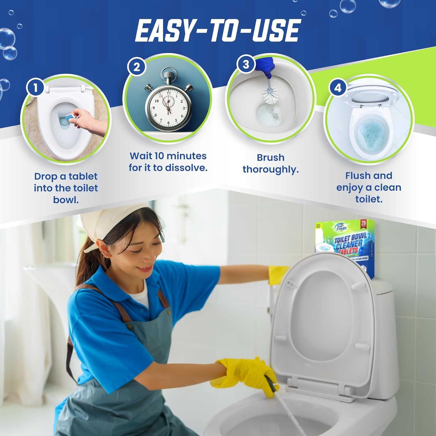 True Fresh Toilet Bowl Cleaner Tablets 26 Pack