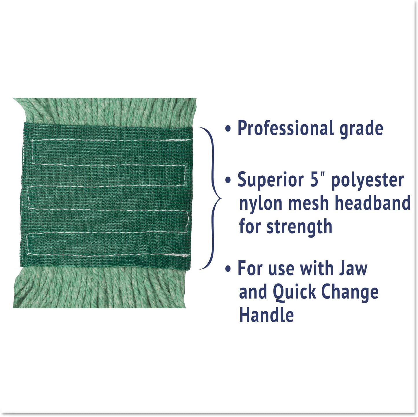 Boardwalk BWK502GNCT 5 Inch Super Loop Wet Mop Head - 12 Per Carton
