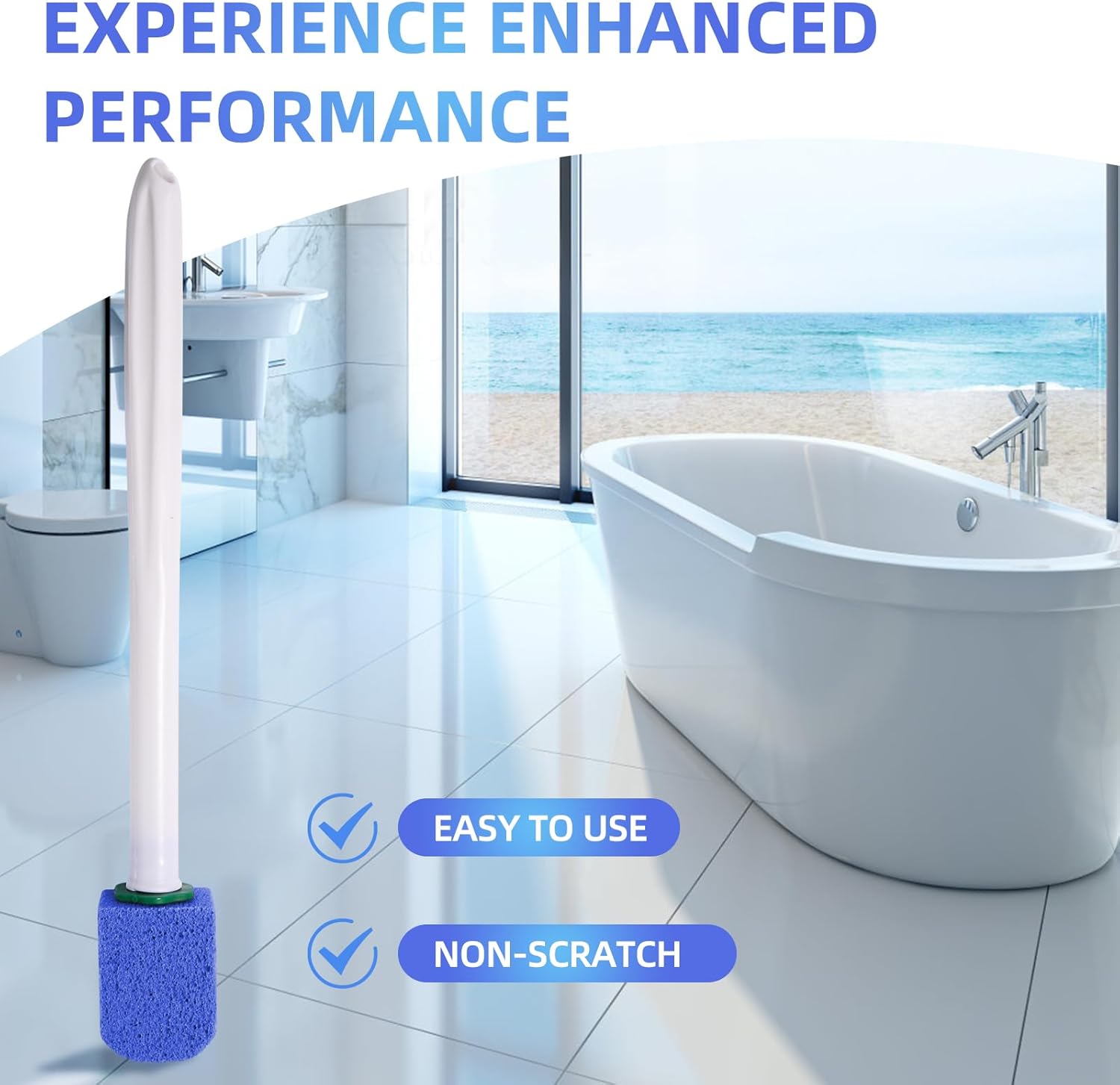 Pumice Stone Toilet Cleaner with 2 Handles and 10 Stones