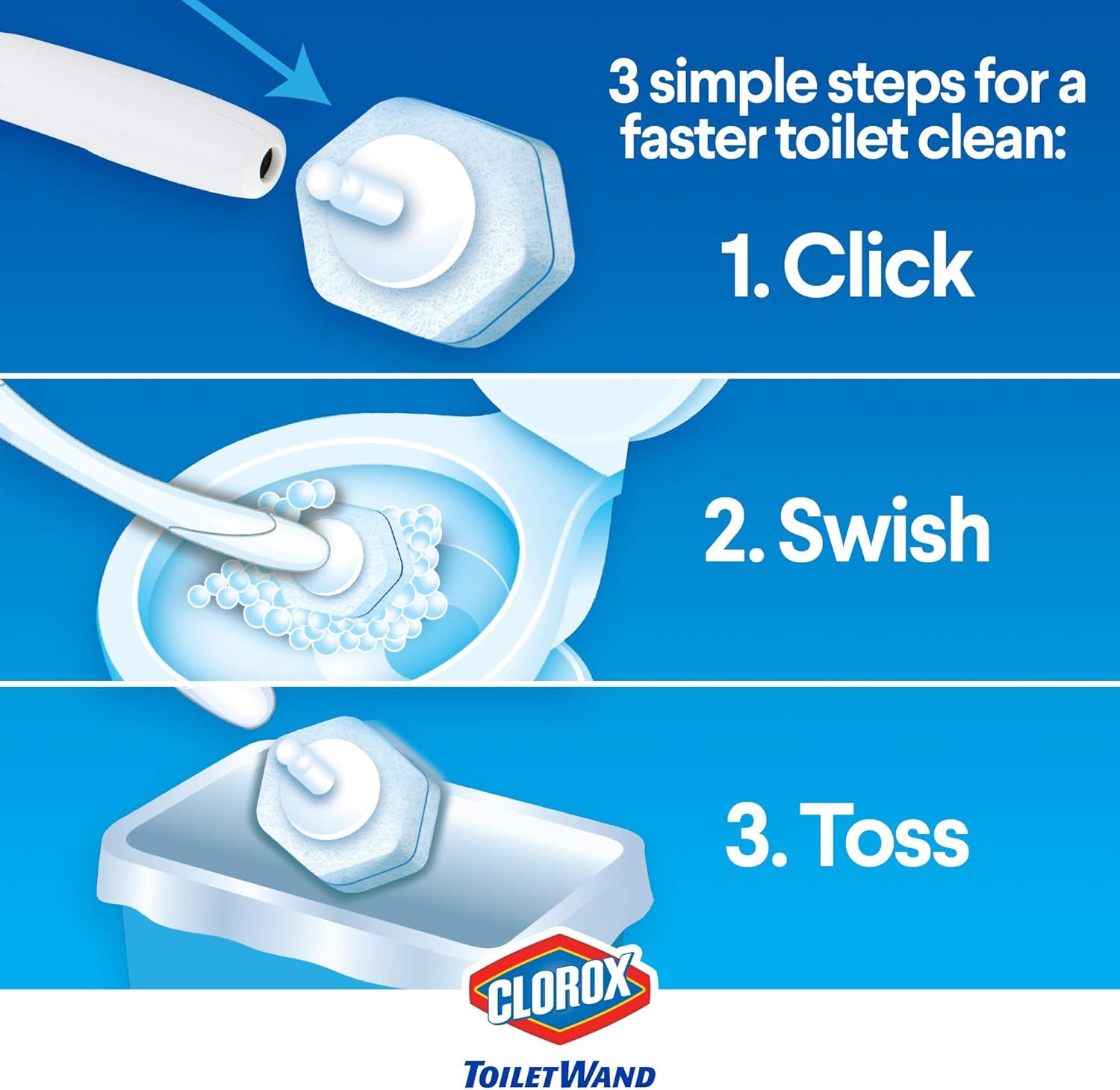 Clorox Wand Heads 6 Count for Powerful Toilet Cleaning