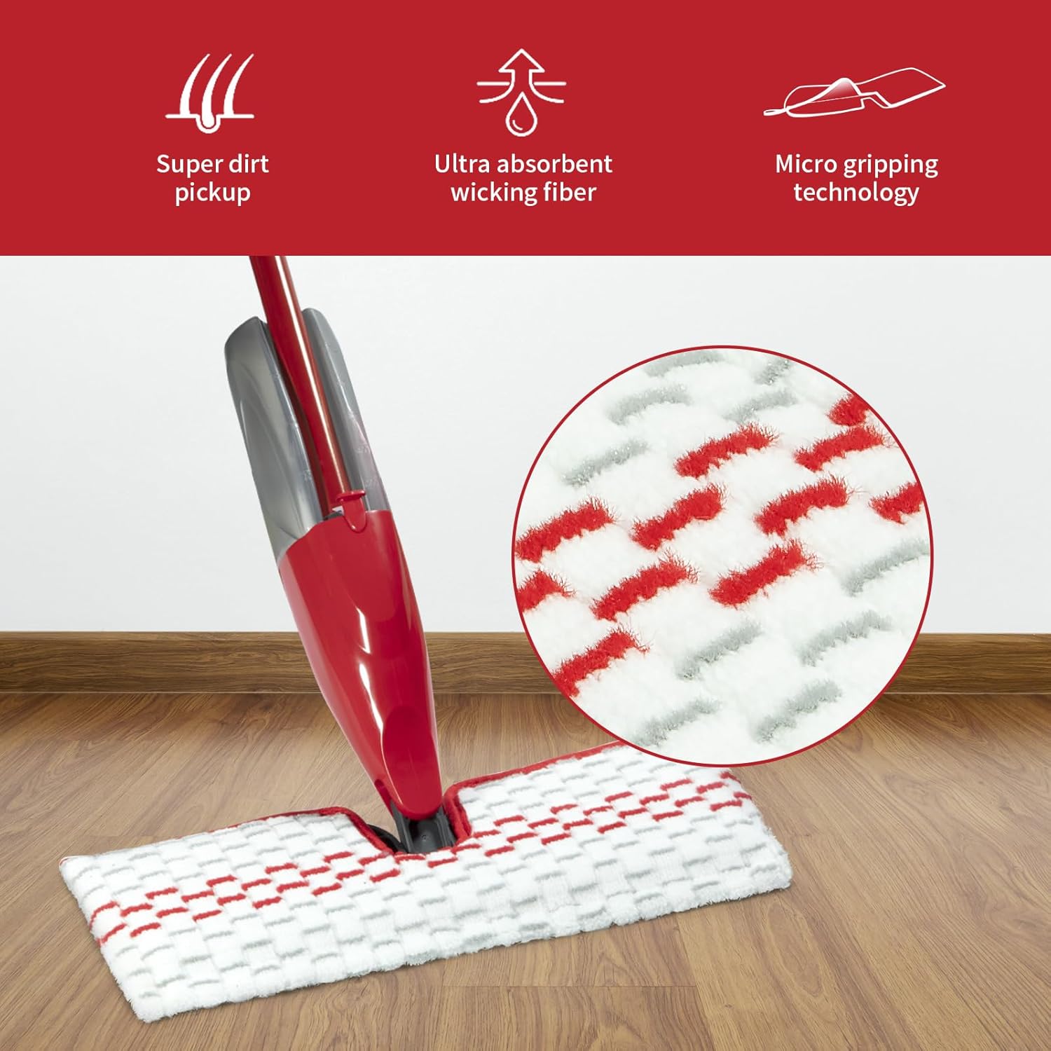 4 Pack Microfiber Spray Mop Pads for Oceda ProMist MAX