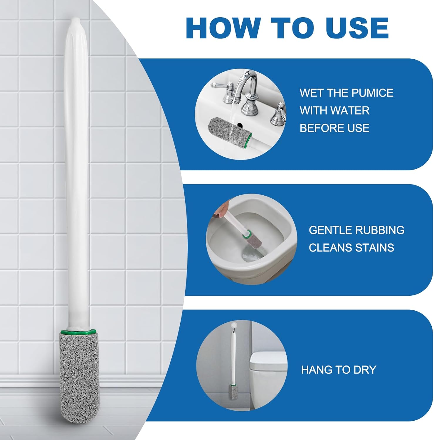 MOXIMAOYI Pumice Stone Toilet Cleaner with Handle 1