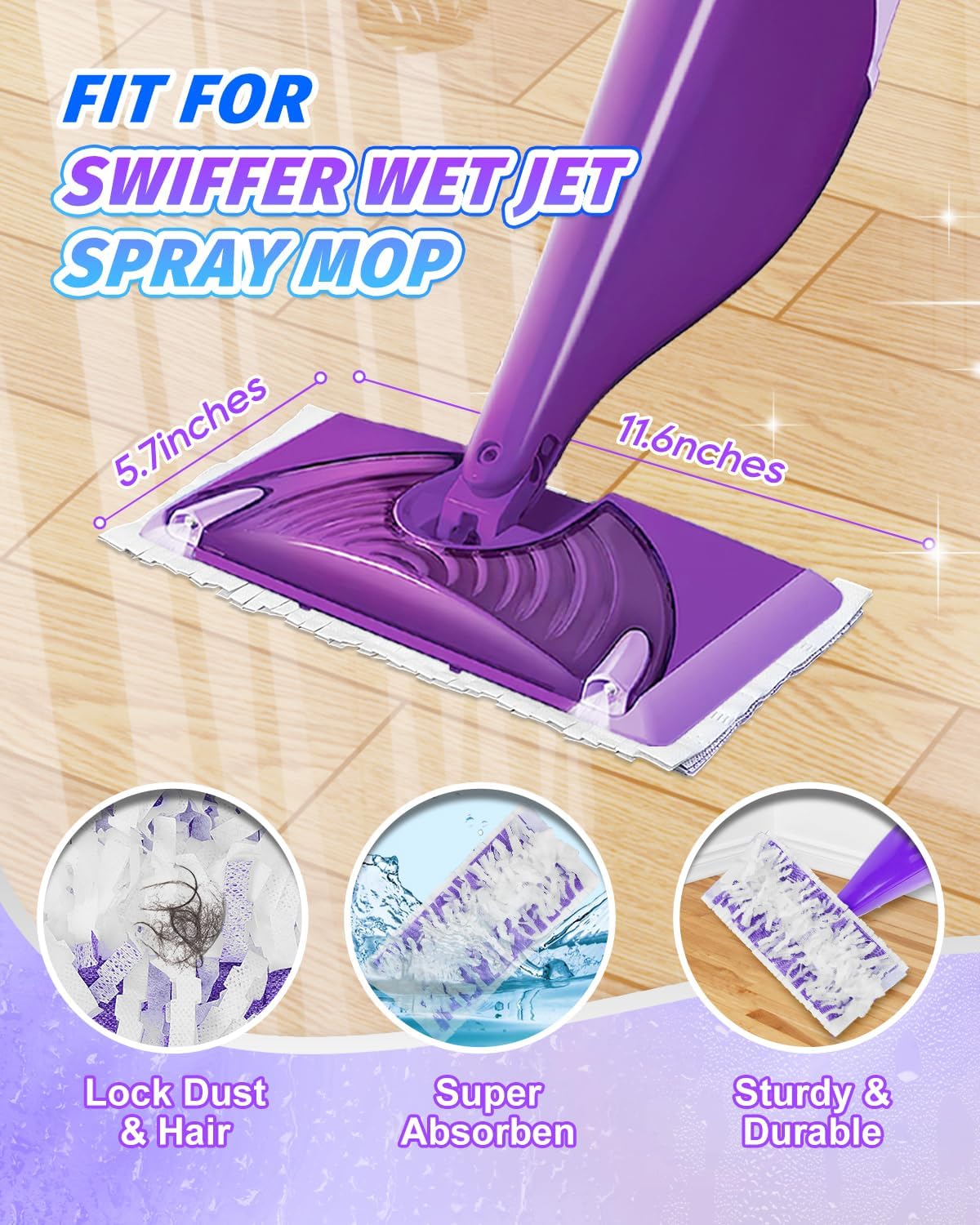 MyKEEPOW 20 Pack Replacement Mop Pads for Swiffer Wet Jet 1