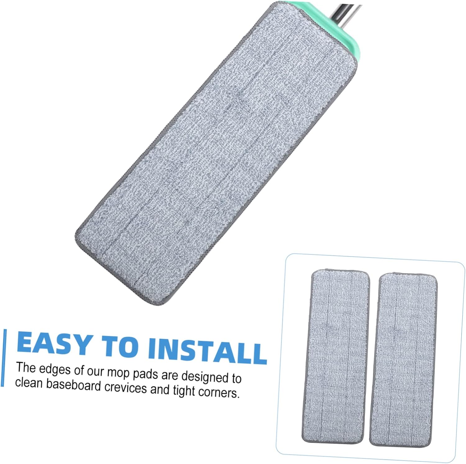 2pcs Microfiber Mop Pads for Wet Dry Cleaning 1