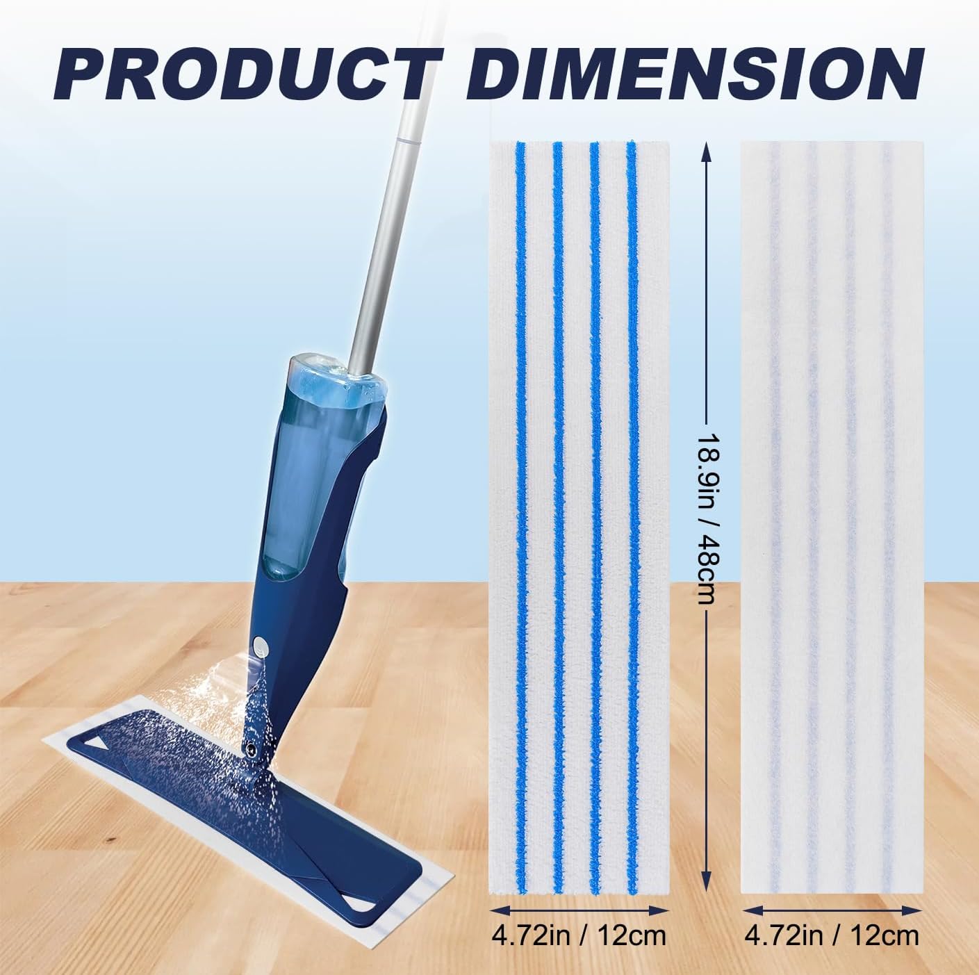 10 Pack Microfiber Mop Pads for 16-18 Hook Loop Mops