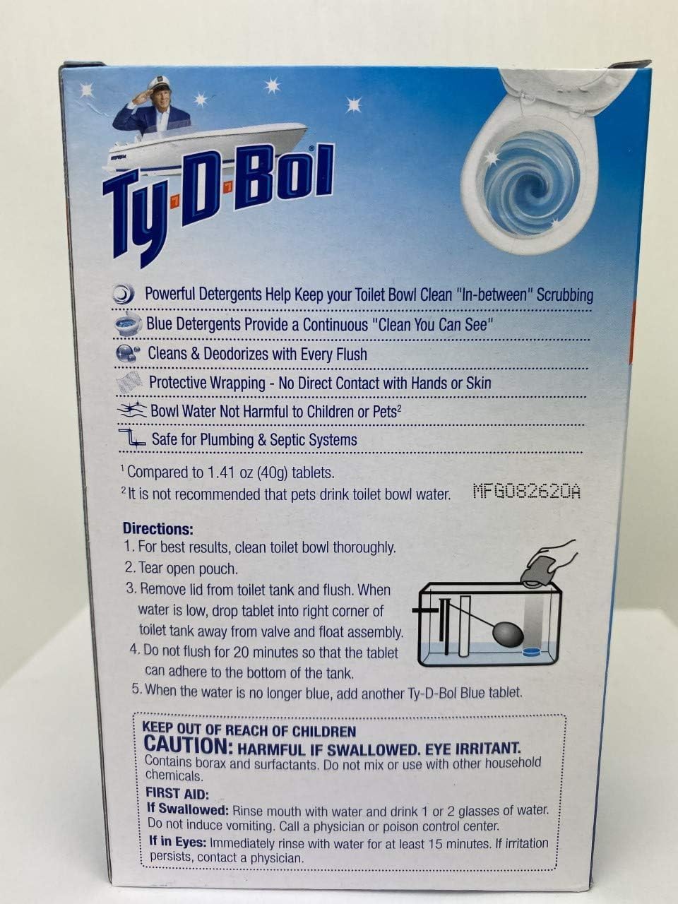 GOV Ty D BOL Toilet Cleaning Tablets Blue Spruce Scent 10 Tabs