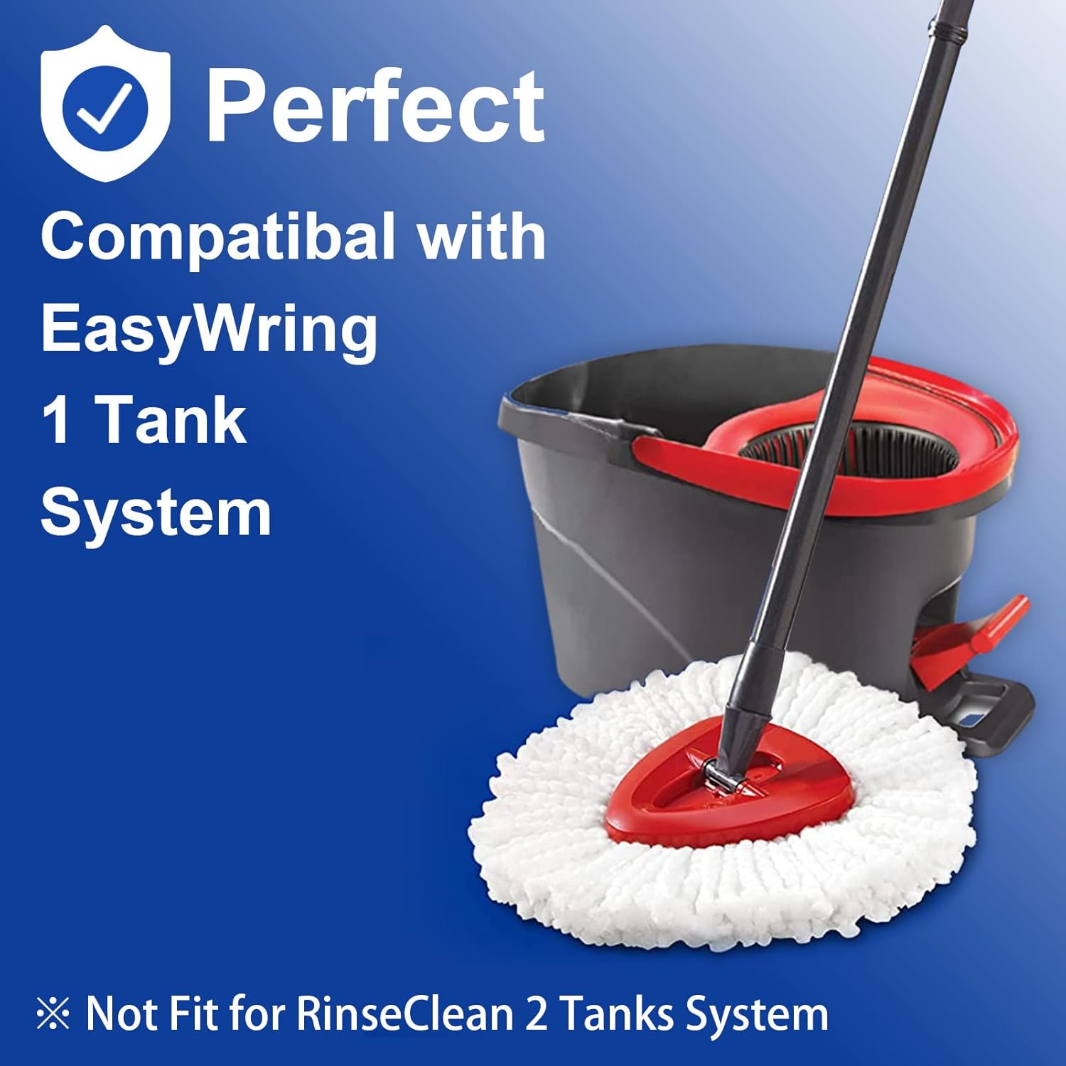 HiBaBy Spin Mop Head Replacement for OCedar Mop EasyWring 1-Tank System