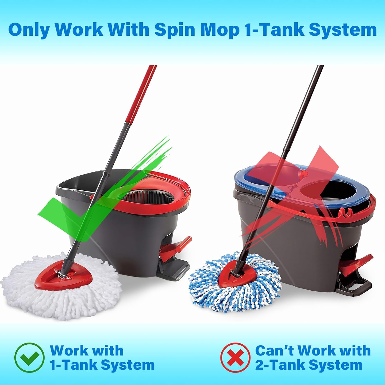 CDYJLDY 6-Pack Spin Mop Replacement Heads