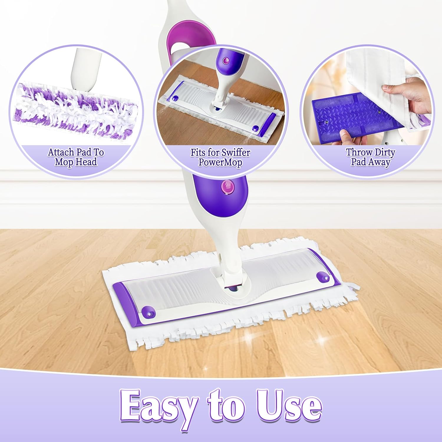 Hofosi 12 Pack Swiffer Power Mop Pad Replacement