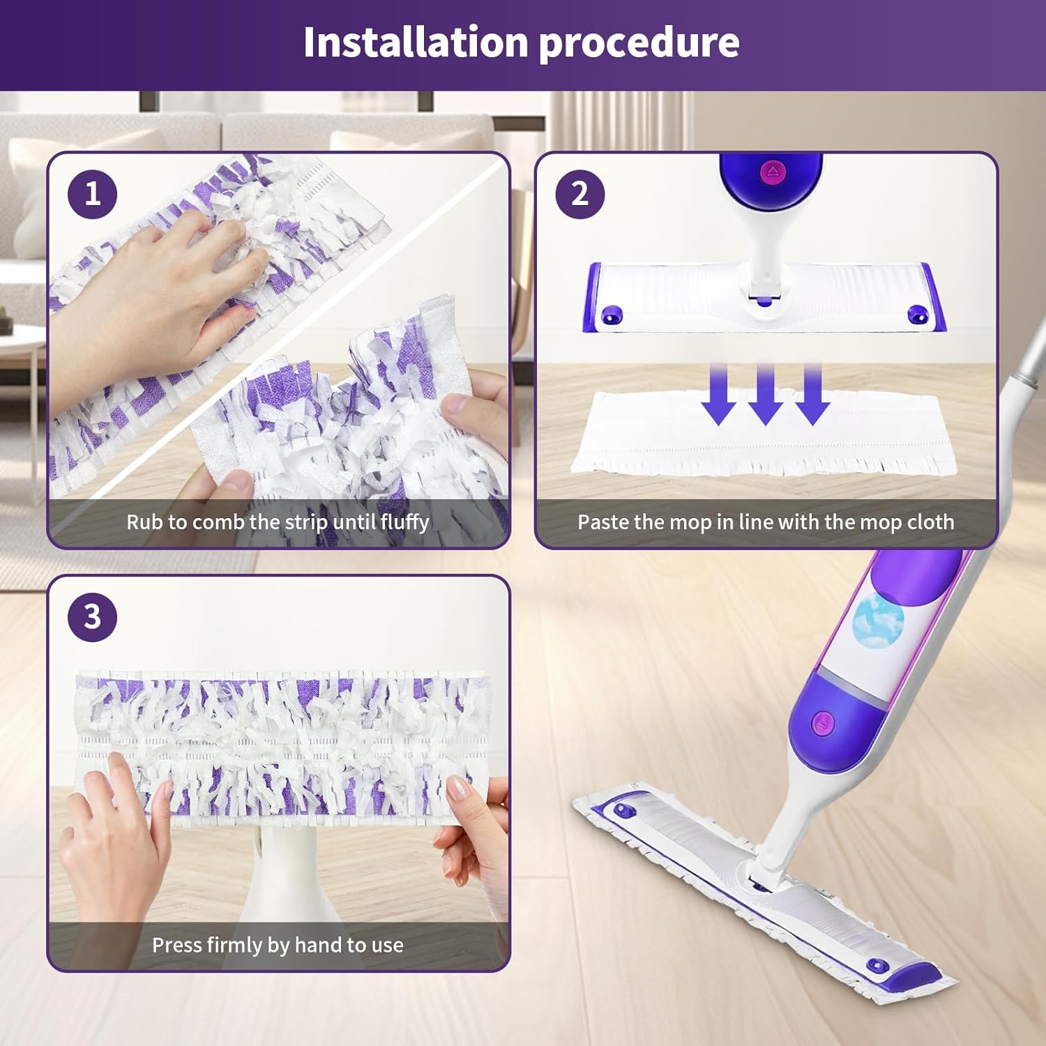 40 Pack Disposable Power Mop Refills for Multi-Surface Cleaning