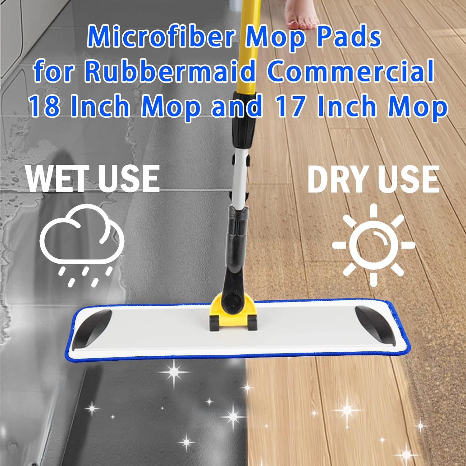 4 Pack Microfiber Deep Cleaning Pads for 18 and 17 Inch Mops
