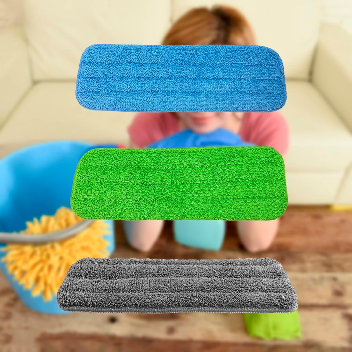 CALLARON 3Pcs Water Spraying Mop Cloth Replacement Set