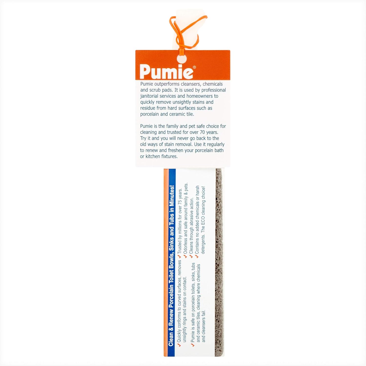 PUMIE Toilet Bowl Ring Cleaner with Pumice Stone Handle 2 Pack