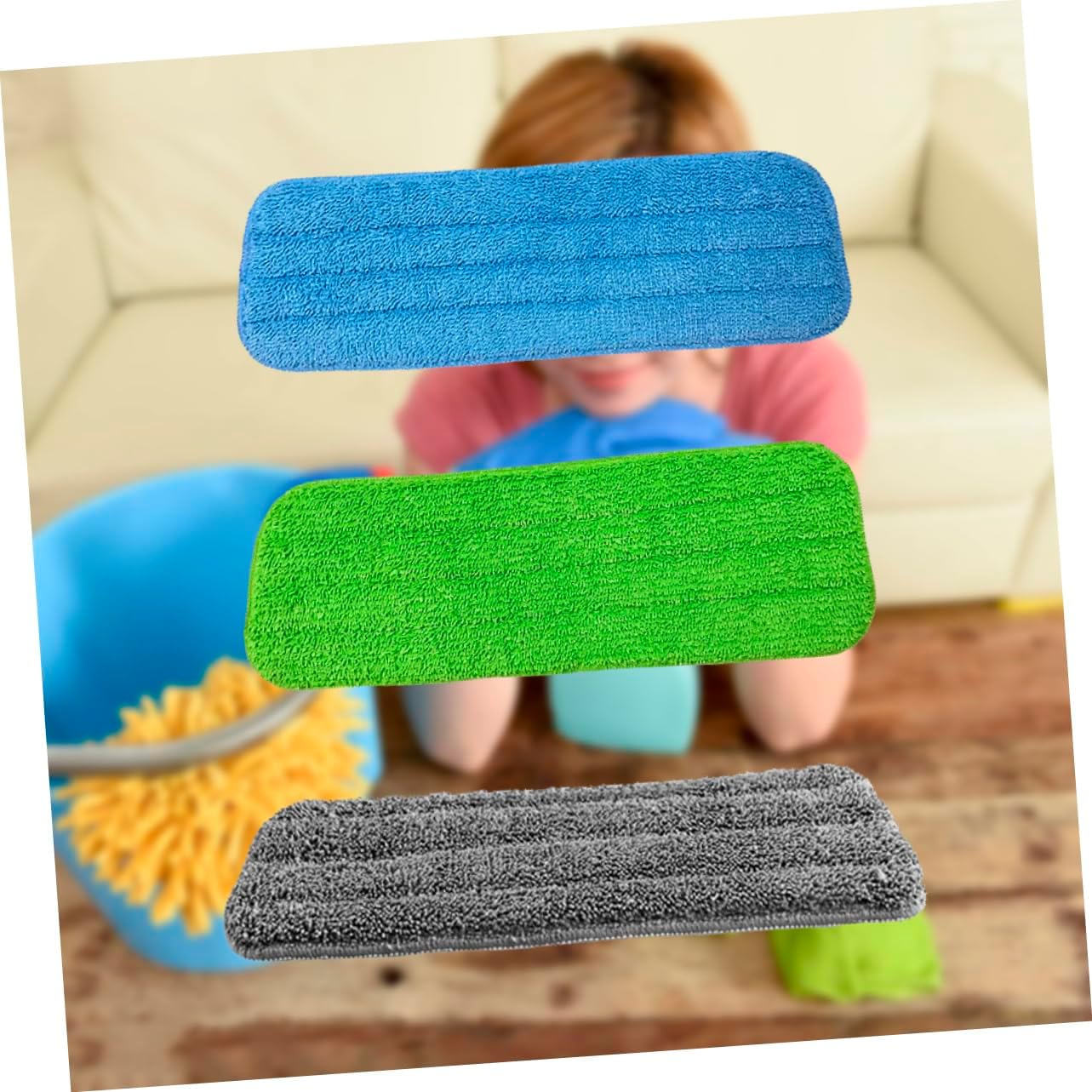 PACKOVE 3Pcs Water Spraying Mop Cloth Replacement