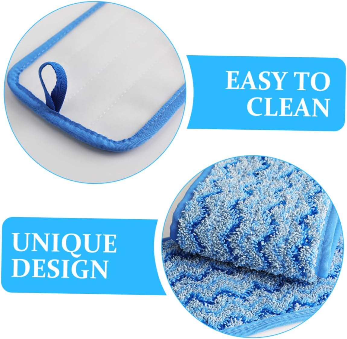 3pcs Mop Head Refills Washable Mop Pads for Tile Marble
