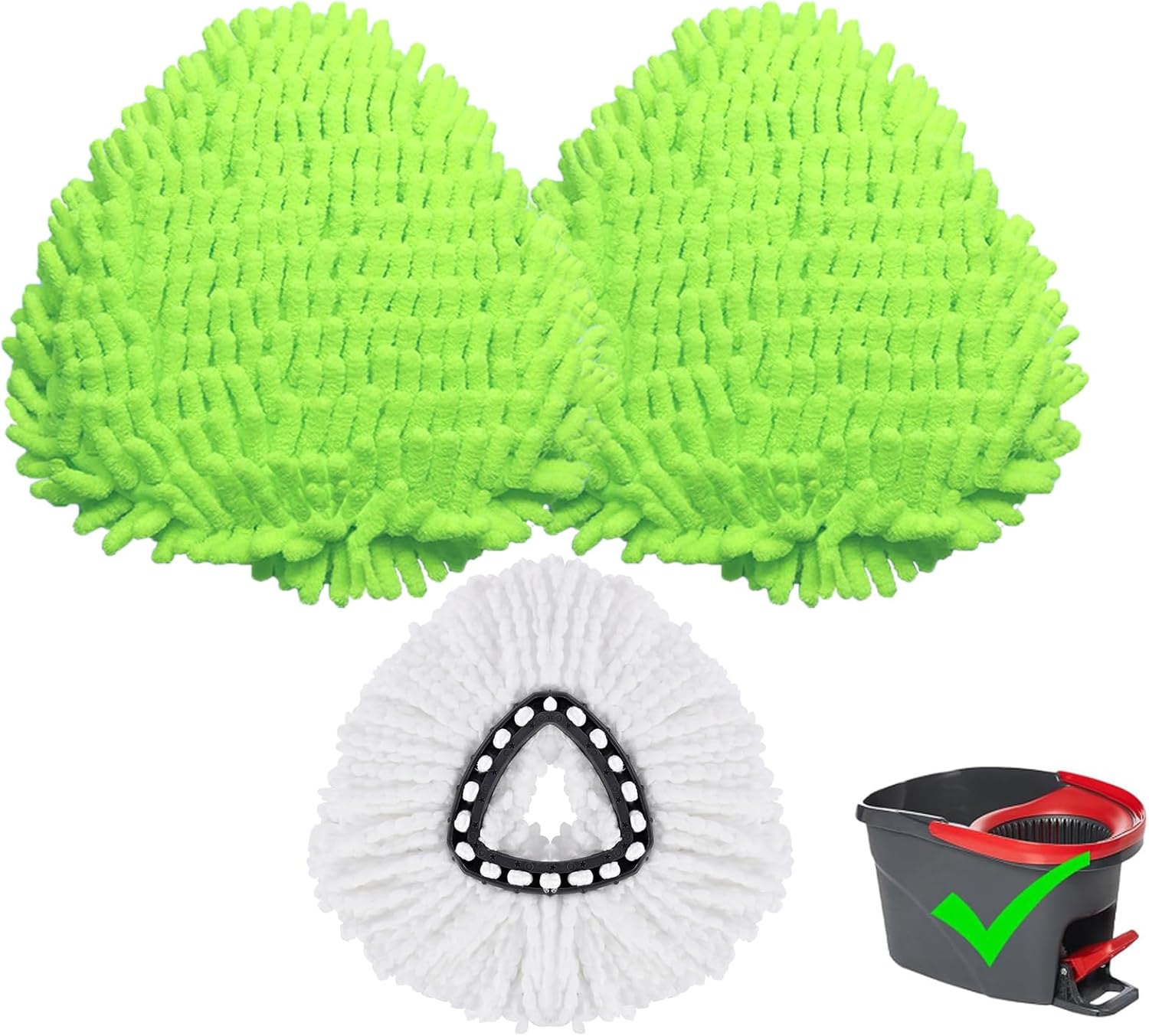 BywoBywo 3 Pack Reusable Microfiber Mop Pads for O-Cedar EasyWring