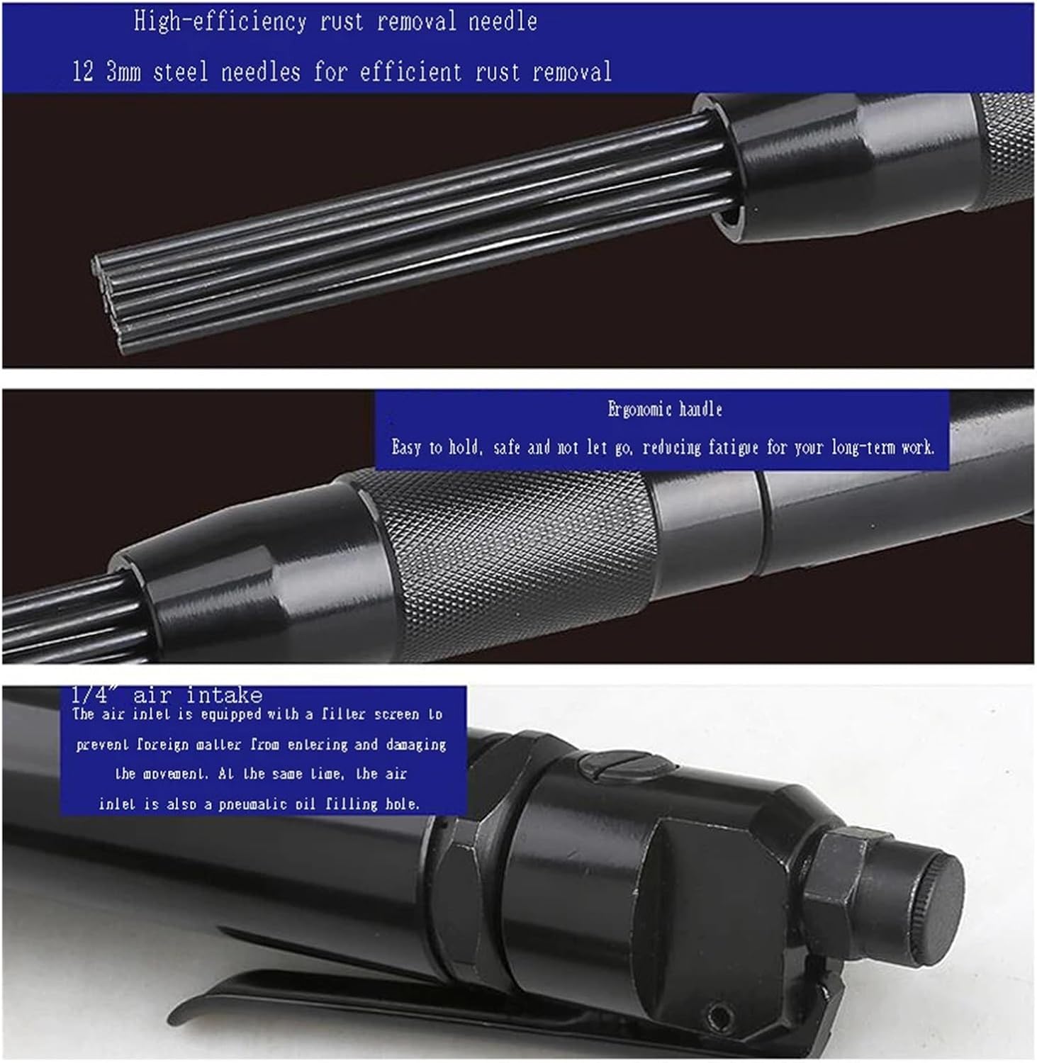 KGKGK Pneumatic Rust Remover 4000RPM 12 Pin Tool