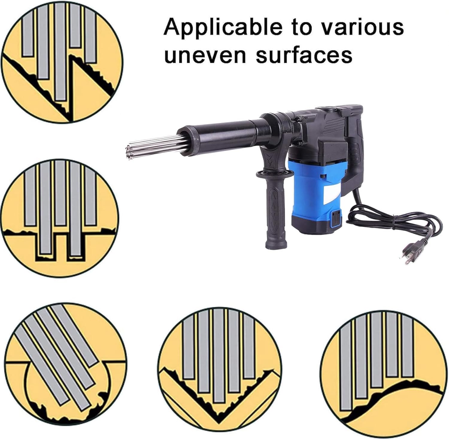 Beachtiful Electric Needle Scaler 1100W 4500bpm for Rust and Paint Removal