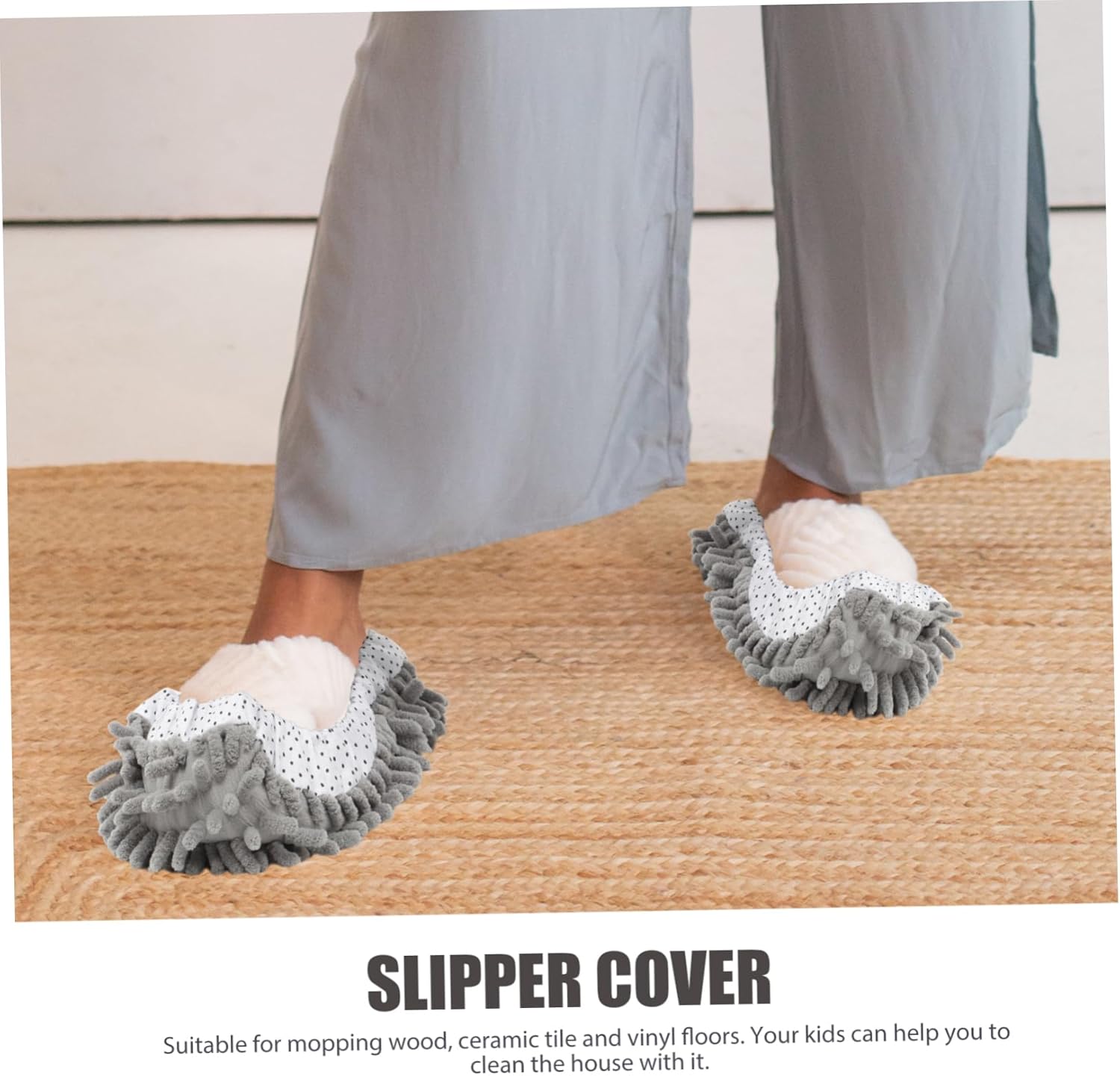 Microfiber Mop Slippers 2 Pairs for Home Cleaning