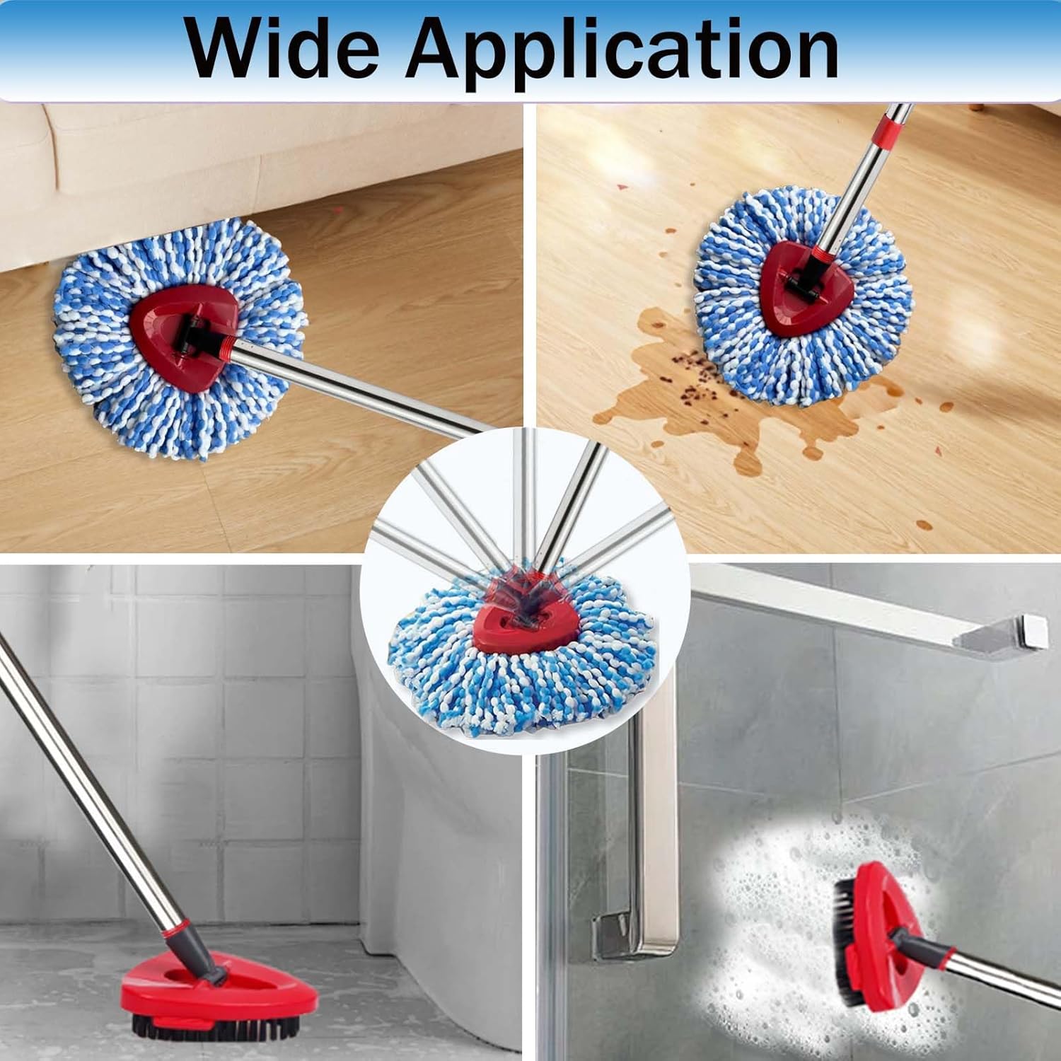 Fazlynyi Spin Mop Replacement Heads 2-Tank System