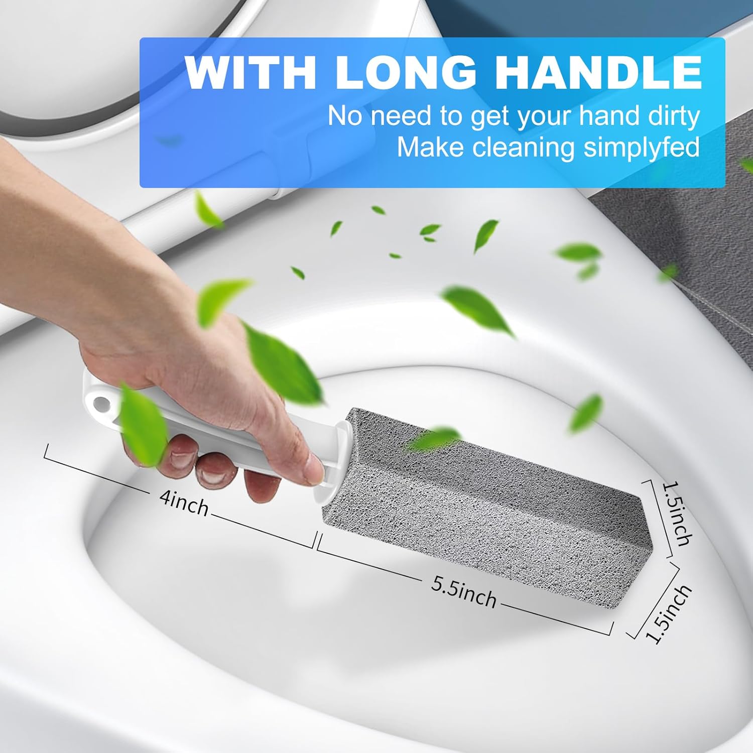 Cnigrpl Pumice Stone Toilet Cleaner 2Pack with Long Handle 1