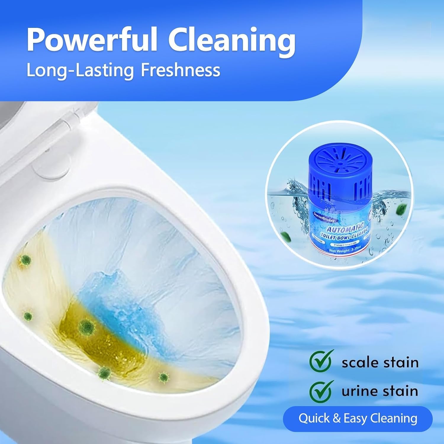 OceanBreezy Toilet Cleaner Tablets 3 Bottles Set