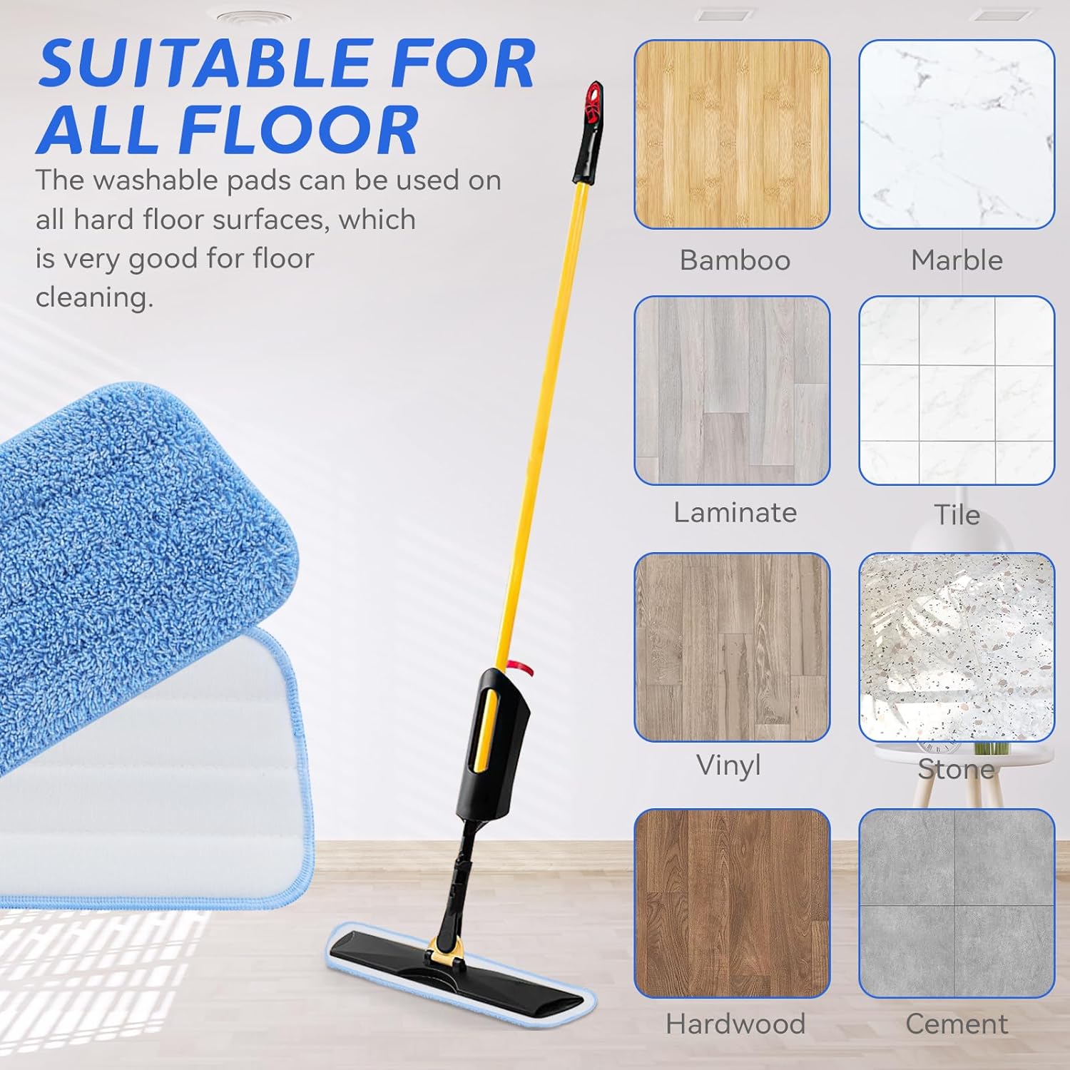 BeiLan Replacement Microfiber Mop Pad 10 Pack 18 17