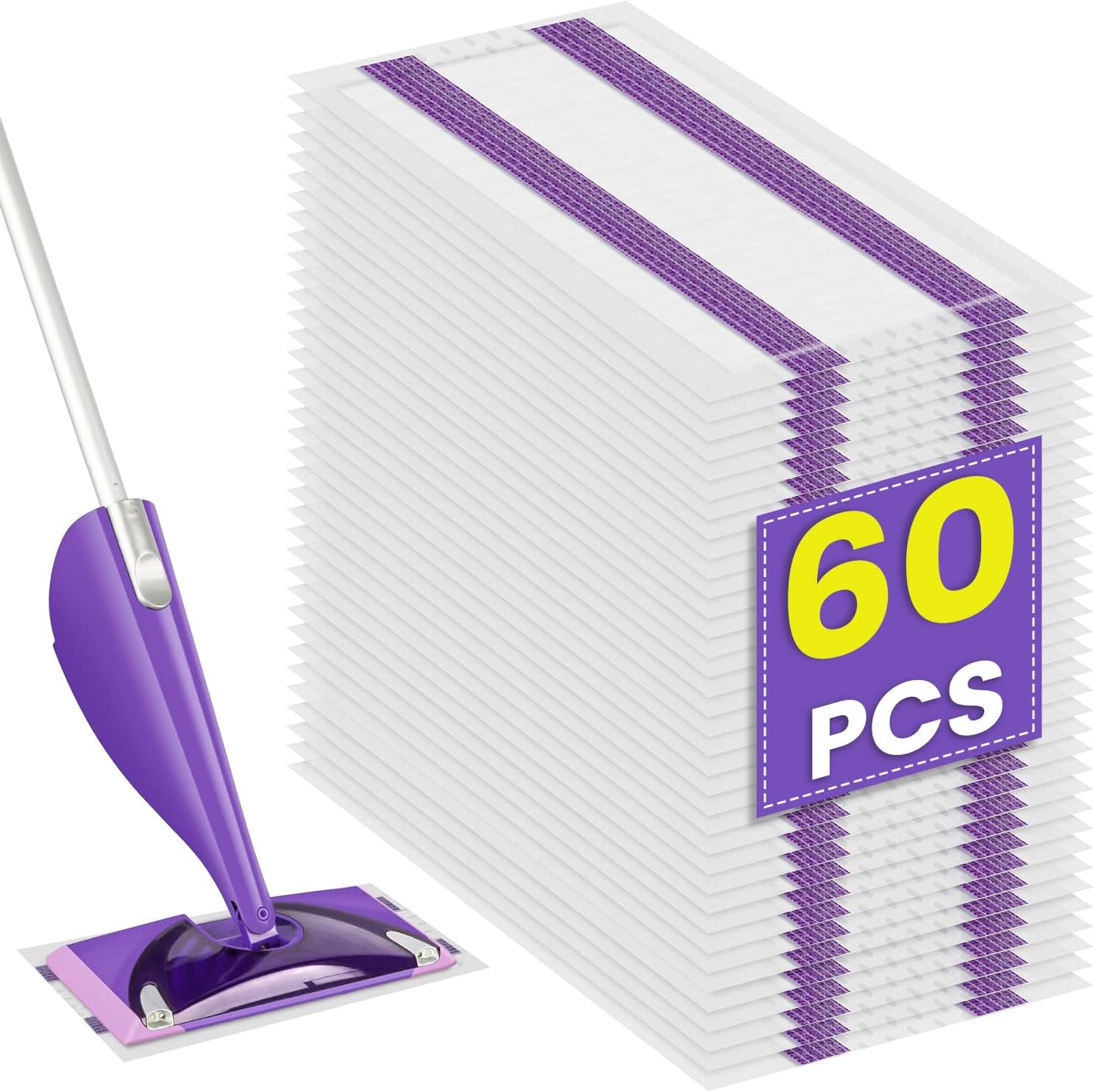 KTNAid 60 Pack Replacement Mop Pads for Swiffer WetJet